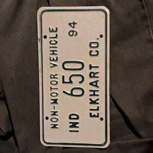 Amish Horse Buggy Indiana License Plate Non Motor Vehicle 1994 Elkhart County